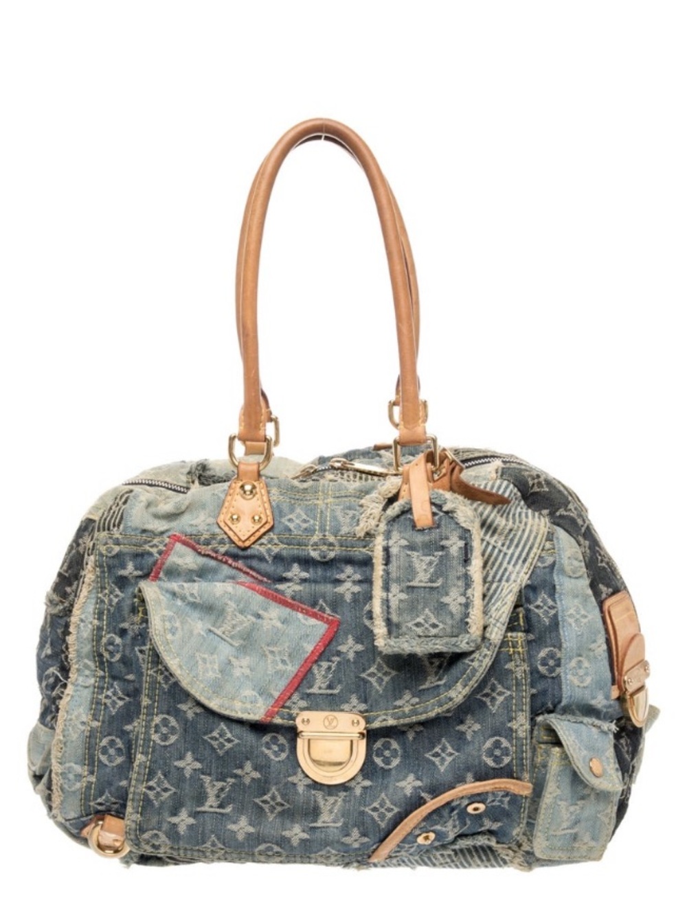 Louis Vuitton denim patchwork Bowly vintage bag
